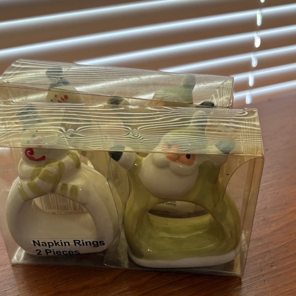 Festive Snowman Napkin Rings Set - Picture 3 of 8